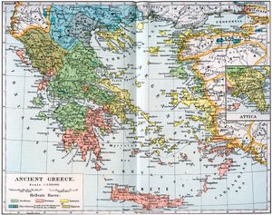Mapa starověkého Řecka, 1902 od Unbekannt
