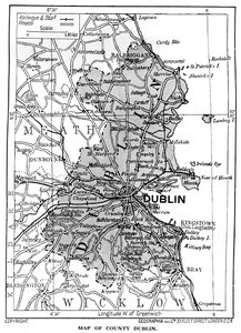 Mapa hrabství Dublin, Irsko, 1924-1926 od Unbekannt