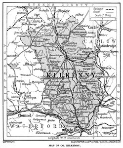 Mapa hrabství Kilkenny, Irsko, 1924-1926 od Unbekannt