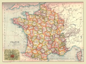 Mapa Francie, 1902. od Unbekannt