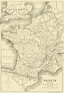 Mapa Galie a části Británie, 1890. od Unbekannt