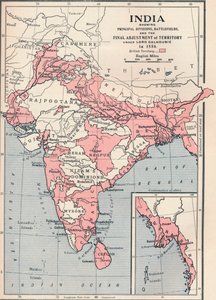 Mapa Indie v roce 1856 1906. od Unbekannt