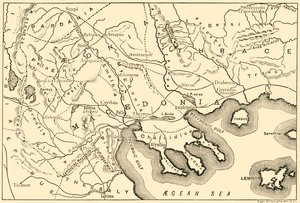 Mapa Makedonu a přilehlých okresů, 1890. od Unbekannt