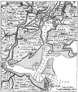 Mapa New Yorku asi v polovině 18. století, c1880 od Unbekannt