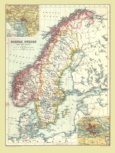 Mapa Norska a Švédska, 1902. od Unbekannt