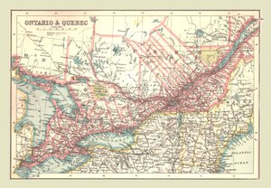 Mapa Ontaria a Quebecu, 1902. od Unbekannt
