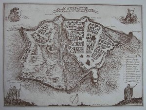 Mapa Poltavy na počátku 18. století od Unbekannt