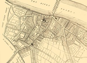 Mapa Southwarku, 1720, c1878. od Unbekannt