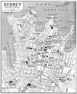 Mapa centrálního Sydney, Nový Jižní Wales, Austrálie, c1924 od Unbekannt