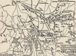 Mapa bitvy u Eylau, 1807, 1896 od Unbekannt