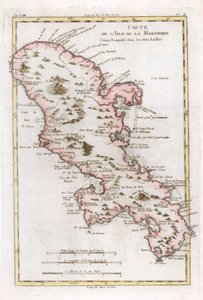 Mapa karibského ostrova Martinik, c1783 od Unbekannt