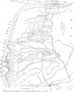 Mapa země mezi Newcastlem a Transvaalem, c1880 od Unbekannt