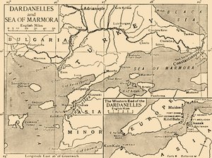 Mapa Dardanel a Marmarského moře, c1914, 1920. od Unbekannt