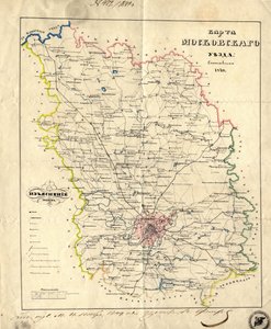 Mapa moskevské gubernie, 1849 od Unbekannt