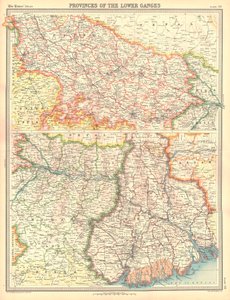 Mapa provincií Dolní Gangy od Unbekannt