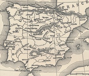 Mapa španělského tažení, c1807-1814, 1896 od Unbekannt