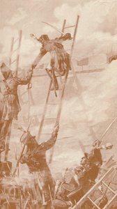 Marbot a Labédoyère Scaling the Wall at Ratisbon, 1809, 1896 od Unbekannt