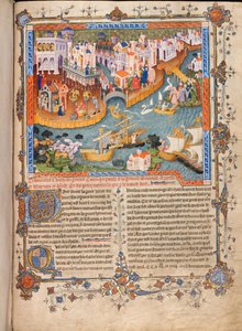 Marco Polos odjezd z Benátek v roce 1271 z Marco Polos Travels, asi 1400 od Unbekannt