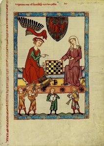 Braniborský markrabě Otto IV. hraje šachy z kodexu Manesse, mezi 1305 a 1340 od Unbekannt