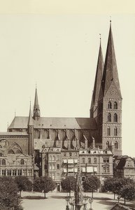 Kostel Panny Marie v Lübecku. Kolem roku 1900 od Unbekannt