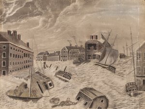 Market Square, Providence, Rhode Island, během Velké zářijové vichřice, 1815, 1815. od Unbekannt