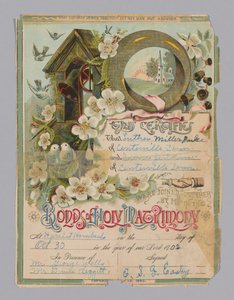 Oddací list Luthera Millera Pulce a Irene Jenkinsové, 30. října 1902. od Unbekannt