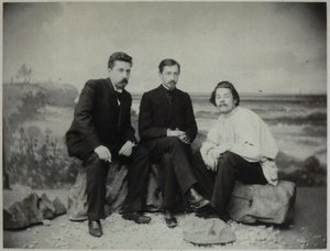 Maxim Gorkij, Ivan Bunin a Nikolaj Telešov, 1900 od Unbekannt