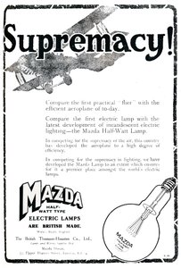 Reklama na elektrické žárovky Mazda půlwattového typu, 1919 od Unbekannt
