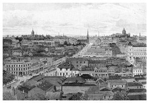 Melbourne při pohledu na východ, Victoria, Austrálie, 1886 od Unbekannt