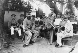 Členové německého orchestru Bando zajateckého tábora v prefektuře Tokušima, c. 1917. od Unbekannt