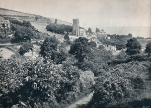 Minehead - Pohled na vesnici a kostel, 1895 od Unbekannt