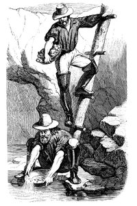 Horníci rýžující zlato během kalifornské zlaté horečky v roce 1849 od Unbekannt