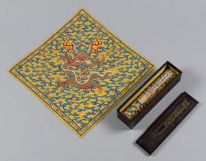 Míchání čisté a bahnité vody na soutoku řek Jing a Wei, 1736-95. od Unbekannt