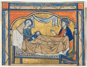 Miniatura vyříznutá z žaltáře: Narození Páně, c. 1270. od Unbekannt