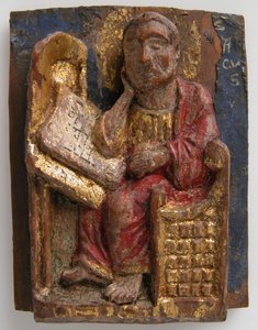 Miniaturní reliéf svatého Marka u jeho psacího stolu, ca. 1200-1225. od Unbekannt