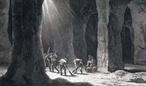 Těžba, sůl „Interiér solného dolu“ od Unbekannt