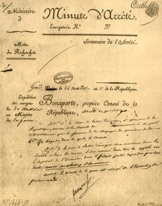 Ministerský rozkaz na téma La Tour dAuvergne, 15. července 1803, 1921. od Unbekannt