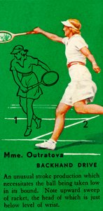 Mme. Outratova - Backhand Drive, c1935. od Unbekannt