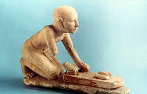 Model pekaře, který hněte těsto a tvoří bochníky, starověký Egypťan od Unbekannt