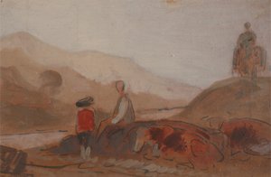 Horská krajina s postavami u jezera, 1825 až 1830. od Unbekannt