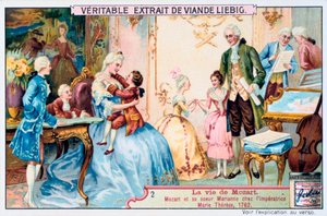 Mozart v sedmi letech před císařovnou Marií Terezií, 1763. 1906 od Unbekannt