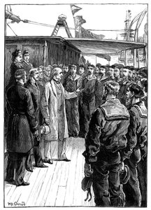 Pan Gladstone v projevu k důstojníkům a posádce hradu Grantully, konec 19. století od Unbekannt