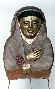 Maska mumie ve Stucco, dynastie Ptolemaiovců od Unbekannt
