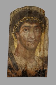 Mumiový portrét muže s vavřínovým věncem, Fayum, od počátku do poloviny 2. století. od Unbekannt