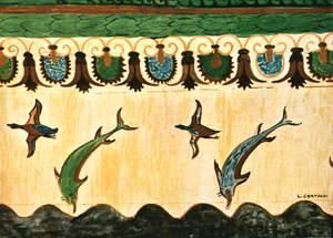 Nástěnný vlys v hrobce lvic Tomba delle Leonesse, Tarquinia, Itálie, 1928. od Unbekannt