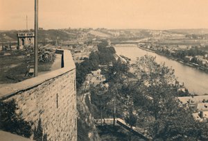 Namur. Tourelle des Guetteurs a soutok Sambre a Meuse, c1900 od Unbekannt
