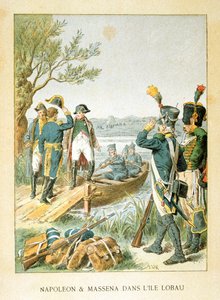 Napoleon a Massena na ostrově Lobau, květen 1809, 19. století od Unbekannt