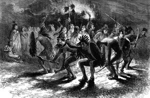 Indiánský skalpový tanec, 17. století, 1880 od Unbekannt