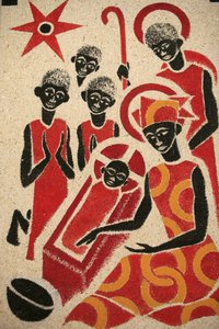 Narození Páně Fresku kostela opatství Keur Moussa navrhl a namaloval v roce 1963 Dom Georges Saget Keur Moussa Senegal od Unbekannt