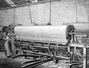 Síťový tkalcovský stav v továrně Stuarts, c1880 od Unbekannt